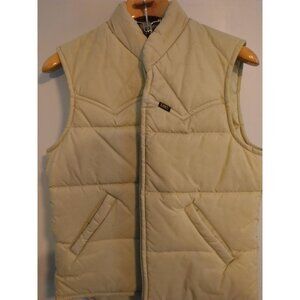 Men's Vintage Lee Puffer Vest Size Small Beige